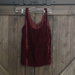 burgundy velvet tank top